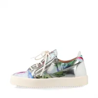 ジュゼッペザノッティ レザー スニーカー 35 レディース マルチカラー RW70001BE ロゴ金具 フラワー グラフィック 厚底