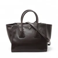 プラダ レザー 2WAYハンドバッグ ブラウン