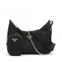 プラダ テスート ナイロンxレザー 2WAYショルダーバッグ ブラック