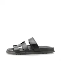 エルメス シプレ レザー サンダル 37 レディース ブラック 保存袋 箱あり スレ リフトすり減りあり