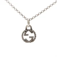 グッチ インターロッキングG アラベスク ネックレス 925 7.3g シルバー