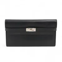 エルメス ケリーウォレット ヴォーエプソン ロングウォレット ブラック シルバー金具 □R:2014年