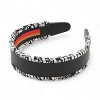 エルメス カチューシャ レザー×シルク ブラック×ホワイト ジナ