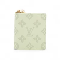 ヴィトン モノグラム ポケットウォレット LV チャーム M27679 ライトグリーン コンパクトウォレット RFID反応あり