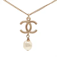 シャネル ココマーク B11P ネックレス GP×フェイクパール ゴールド