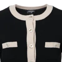 Chanel Coco Button 25/26AW Cashmere x polyamide Knit 34 Ladies