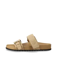 ヴィトン ボンディアライン 23年 スエード サンダル 37 レディース ベージュ NL0243 モノグラム 保存袋 箱あり スレあり