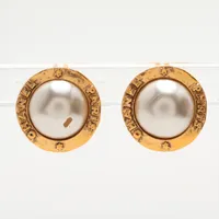 シャネル ロゴ 2869 イヤリング(両耳用) GP×フェイクパール ゴールド