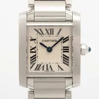 カルティエ タンクフランセーズSM W51008Q3 SS SS QZ アイボリー文字盤