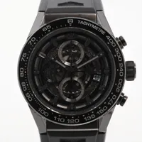 タグホイヤー カレラ キャリバーホイヤー01 CAR2A90 CE TI×ラバー AT スケルトン文字盤