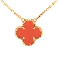 ヴァンクリーフ&アーペル ヴィンテージアルハンブラ カーネリアン ネックレス 750(YG)  5.3g