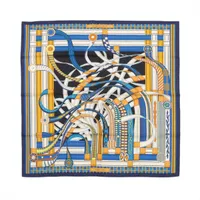 エルメス カレ90 Voltes et Pirouettes ヴォルト エ ピルエット スカーフ シルク ブルー