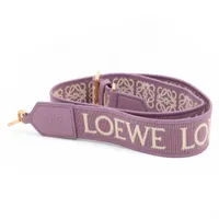 ロエベ アナグラム ショルダーストラップ キャンバス×レザー×GP パープル×ゴールド