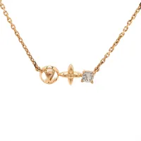 ヴィトン M00368 コリエ プティ ルイ LE1255 ネックレス GP×ラインストーン ゴールド