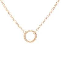 アガット ダイヤ ネックレス K10(PG) 4.6g 0.02