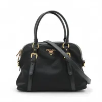 プラダ テスート ナイロンxレザー 2WAYハンドバッグ ブラック 1BB013 無記名ギャラ