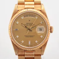ロレックス デイデイト 18238A YG YG AT シャンパン文字盤