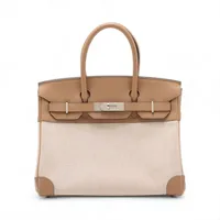 エルメス バーキン30 ルトゥルネ トワルアッシュxヴォースイフト ベージュxチャイ シルバー金具 B:2023年