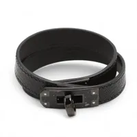 エルメス ケリーブレスレット ドゥブルトゥール W：2024 ブレスレット T4 GP×革 ブラック