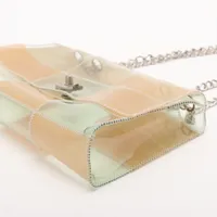 シャネル チョコバー ビニール シングルフラップ ダブルチェーンバッグ