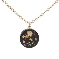 シャネル ココマーク 06A ネックレス GP×レジン ゴールド×ブラック