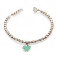 ティファニー リターントゥティファニー ミニハートタグ ビーズ ブレスレット 925 5.4g シルバー