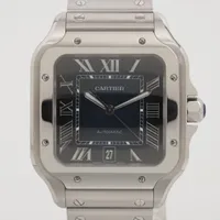 カルティエ サントス ドゥ カルティエ LM WSSA0030 SS SS AT ブルー文字盤 あまりごま5