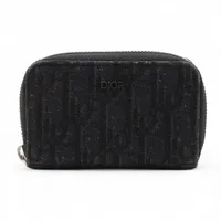 ディオール オブリーク キャンバス×レザー コインケース ブラック