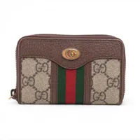 グッチ GGスプリーム 597613 PVC×レザー コインケース ベージュ