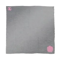 シャネル ココマーク カメリア 14B ストール カシミヤ×シルク ブラック