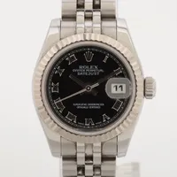ロレックス レディ デイトジャスト 179174 SS×WG SS AT ブラック文字盤