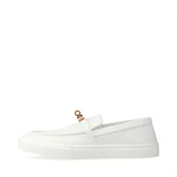 エルメス ゲーム レザー ローファー 39 ユニセックス ホワイト スレ シワ有 袋ありケリー金具 ソルド品