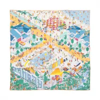 エルメス カレ90 Hermes on The Beach エルメス オン ザ ビーチ スカーフ シルク マルチカラー ソルド品
