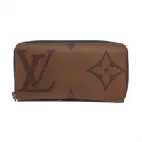 ヴィトン ジャイアントモノグラムリバース ジッピーウォレット M69353 キャメル×ブラック ラウンドジップウォレット RFID反応あり