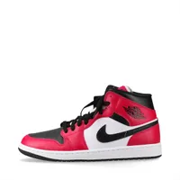 ナイキ AIR JORDAN 1 MID レザー ハイカットスニーカー 27cm メンズ レッド×ホワイト 55472-069 スレ有