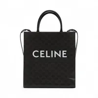 セリーヌ トリオンフ バーティカルカバ PVCxレザー 2WAYトートバッグ ブラウンxブラック