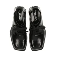 Prada Leather Loafer 7 1/2 Men's Black 2EG427 Square toe Derby