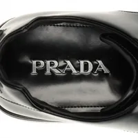 Prada Leather Loafer 7 1/2 Men's Black 2EG427 Square toe Derby