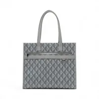 ディオール CDダイヤモンド PVCxレザー トートバッグ グレー
