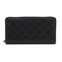 グッチ GGエンブレム ジップアラウンドウォレット 860868 レザー ラウンドジップウォレット ブラック
