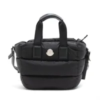 モンクレール ナイロンxレザー 2WAYハンドバッグ ブラック