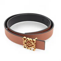 ロエベ アナグラム ベルト 80 レザー ブラウン×ブラック