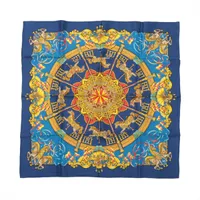 エルメス カレ90 LUNA PARK 遊園地 スカーフ シルク ブルー