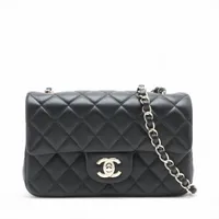 シャネル ミニマトラッセ20 ラムスキン シングルフラップ シングルチェーンバッグ ブラック ゴールド金具 ランダムプレート A69900