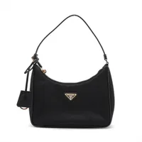 プラダ テスート ナイロンxレザー ハンドバッグ ブラック