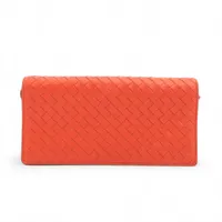 ボッテガヴェネタ イントレチャート レザー ポーチ オレンジ