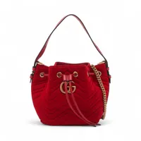 グッチ GGマーモント ベルベット 2WAYハンドバッグ レッド 525081
