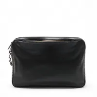 ボッテガヴェネタ イントレチャート レザー クラッチバッグ ブラック