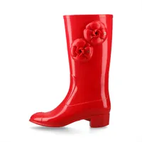 シャネル ココマーク カメリア ラバー レインフード 35 レディース レッド