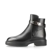 エルメス ヴェオ レザー ショートブーツ 35.5 レディース ブラック ケリー金具 厚底 ラバーソール 箱 保存袋あり